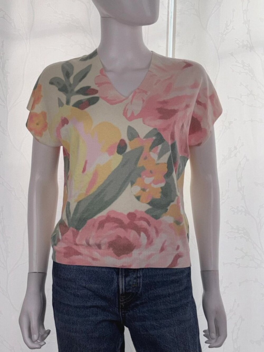 JOIE women's floral short-sleeved sweater XS NWT!!